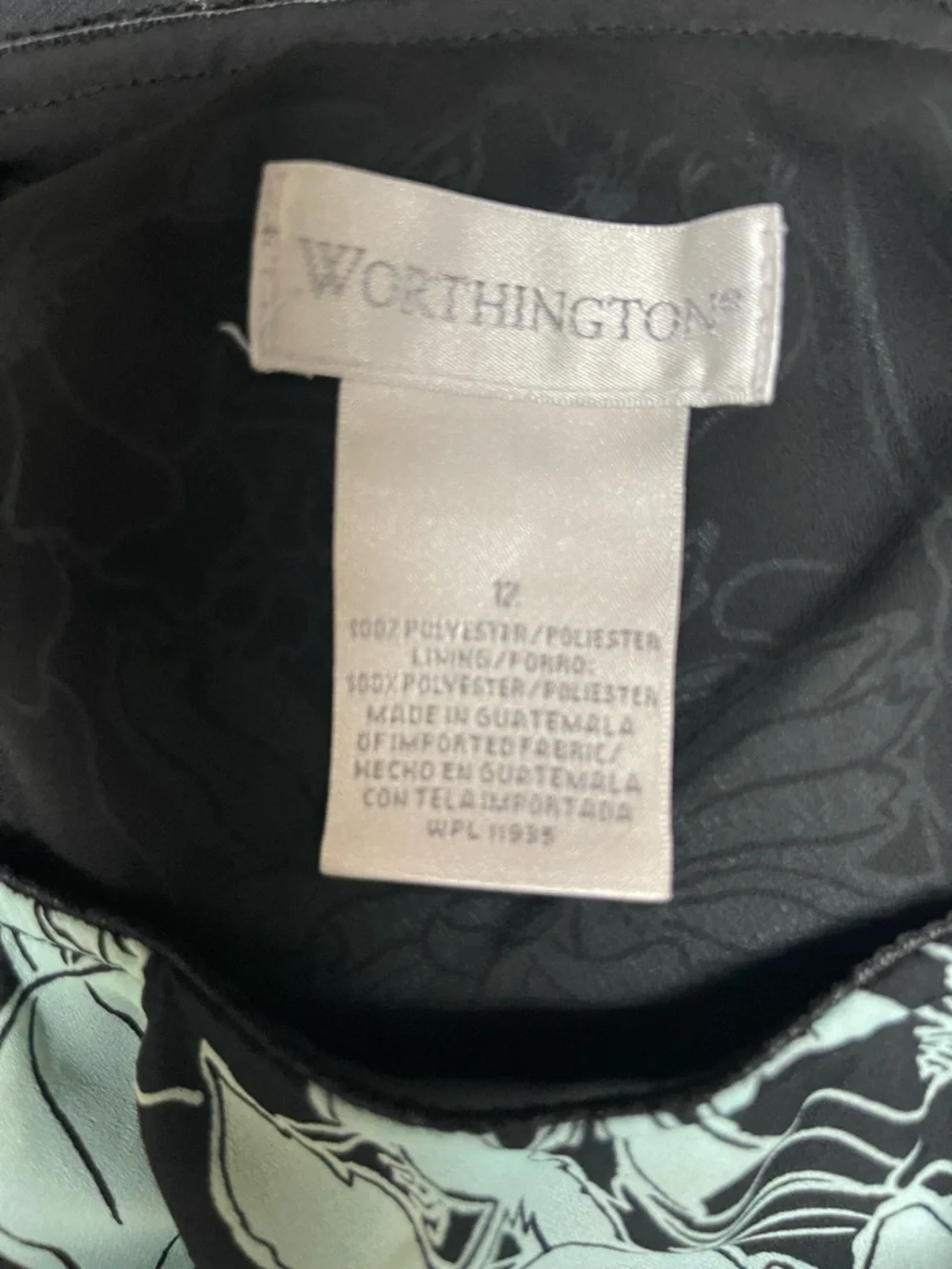 Worthington Black Maxi Skirt with Light Blue Floral Print - Picture 6 of 6